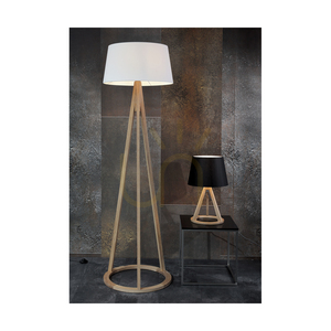 Stolní lampa Konan, 1xE27, max.. 25 W, olejovaný dub / antracitový opletený kabel / černý stínidlo Ø 30 cm small 1