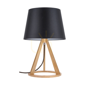 Stolní lampa Konan, 1xE27, max.. 25 W, olejovaný dub / antracitový opletený kabel / černý stínidlo Ø 30 cm small 0