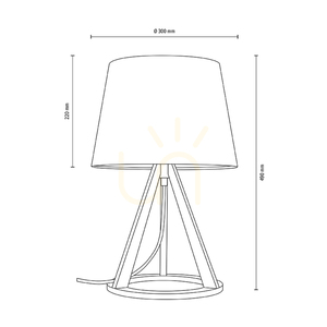 Stolní lampa Konan, 1xE27, max.. 25 W, olejovaný dub / antracitový pletený kabel / krémový stínidlo Ø 30 cm small 2