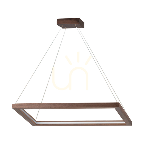 Kontrola Závěsné svítidlo Legno, 1xLED, 3000 K, 31,5 W, bukové a ořechové dřevo / průhledný PVC kabel, 84 cm