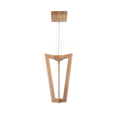 Kontrola Závěsné svítidlo Leif, 6xLED, 3000 K, 43 W, olejovaný dub / průhledný PVC kabel, 53 cm