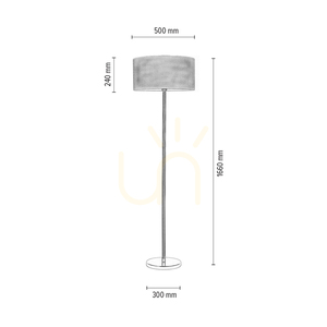 Stojací lampa Leila, 1xE27, Max. 60 W, chromovaný kov / průhledný PVC kabel / stínidlo z papíru a PVC s puntíkovaným vzorem, Ø 50 cm small 5