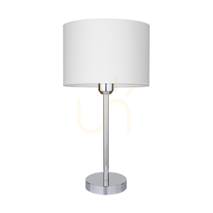 Stolní lampa Leila, 1xE27, Max. 40 W, chromovaný kov / průhledný PVC kabel / stínidlo z papíru a PVC s puntíkovaným vzorem, Ø 25 cm small 0