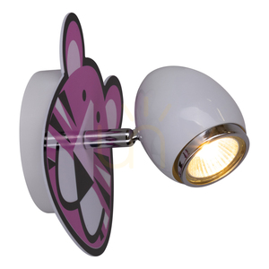 Nástěnné svítidlo Lenny 1xGU10 Max. 50 W, bílý/chromovaný kov s tygřím potiskem, 14 cm small 1