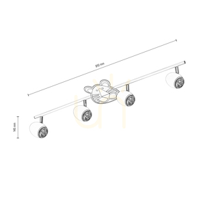 Stropní svítidlo Lenny, 4xGU10, Max. 50 W, bílý/chromovaný kov s tygřím vzorem, 81 cm small 2