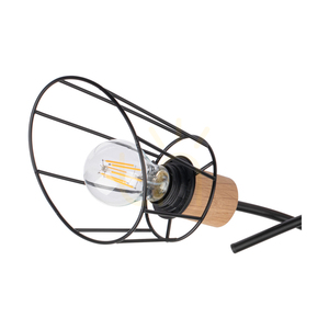 Stropní svítidlo Linra, 3xE27, Max. 40 W, olejovaný dub/černý kov, Ø 70 cm small 1