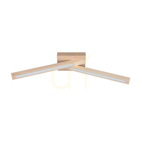 Kontrola Stropní svítidlo Linus Crossed, 2×LED, 3000 K, 9 W, bříza, 57 cm