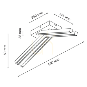 Stropní svítidlo Linus Crossed, 4×LED, 3000 K, 18 W, bříza, 53 cm small 2