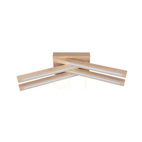 Kontrola Stropní svítidlo Linus Crossed, 4×LED, 3000 K, 18 W, bříza, 53 cm