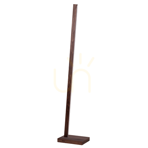 Kontrola Stojací lampa Linus, 1xLED, 3000 K, 22 W, bukové a ořechové dřevo, černý opletený kabel s dotykovým stmívačem, 30 cm