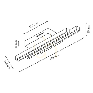 Stropní svítidlo Linus Straight, 2×LED, 3000 K, 12 W, bříza, 54,5 cm small 2