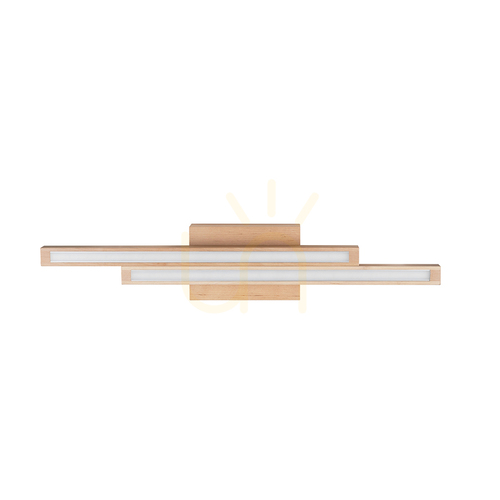 Kontrola Stropní svítidlo Linus Straight, 2×LED, 3000 K, 12 W, bříza, 54,5 cm