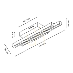 Stropní svítidlo Linus Straight 2xLED 3000K 12 W, olejovaný dub, 54,5 cm small 3