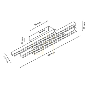 Stropní svítidlo Linus Straight, 4×LED, 3000 K, 24 W, olejovaný dub, 59 cm small 2