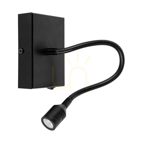 Kontrola Nástěnné svítidlo Lector Black, 1xLED, 2,8 W, 12 cm