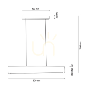 Závěsné svítidlo Lucas 1xLED 3000K 25,5 W – mořená šedá borovice / černý kov / průhledný PVC kabel s dotykovým stmívačem, 90 cm small 5