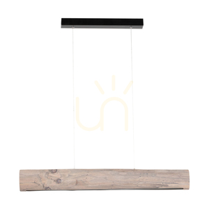 Závěsné svítidlo Lucas 1xLED 3000K 25,5 W – mořená šedá borovice / černý kov / průhledný PVC kabel s dotykovým stmívačem, 90 cm small 0
