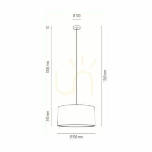 Závěsné svítidlo Luna, 1xE27, Max. 60 W, bříza / průhledný PVC kabel / vícebarevný stínidlo z tapety, Ø 50 cm small 2