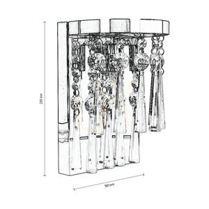 Nástěnné svítidlo Luxoria, včetně 2 objímek G9, max.. 3 W, chromovaný kov / průhledné krystaly, 16 cm small 3