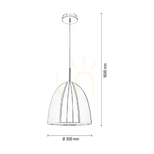 Závěsné svítidlo Mads, 1xE27, Max. 60 W, chromovaný kov / průhledný PVC kabel, Ø 30 cm small 4