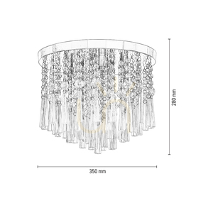 Stropní svítidlo Luxoria, včetně 4 objímek G9, max.. 3 W, chromovaný kov / průhledné krystaly, Ø 35 cm small 4