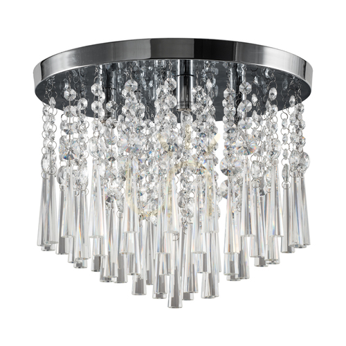 Kontrola Stropní svítidlo Luxoria, včetně 4 objímek G9, max.. 3 W, chromovaný kov / průhledné krystaly, Ø 35 cm