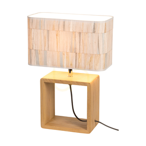 Stolní lampa Malo, 1xE27, Max. 25 W, olejovaný dub/antracit, pletený kabel/vícebarevný, stínidlo z tapety, 30 cm small 1