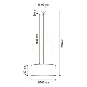 Závěsné svítidlo Malo, 1xE27, Max. 60 W, olejovaný dub / průhledný PVC kabel / vícebarevný stínidlo z tapety, Ø 50 cm small 4