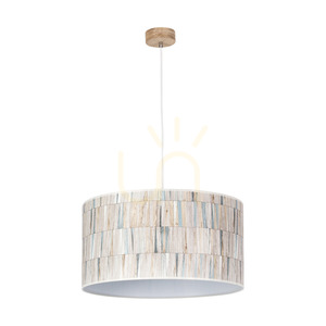 Závěsné svítidlo Malo, 1xE27, Max. 60 W, olejovaný dub / průhledný PVC kabel / vícebarevný stínidlo z tapety, Ø 50 cm small 0
