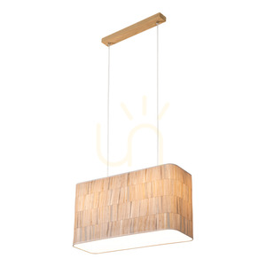 Závěsné svítidlo Malo 2xE27 Max. 40 W, olejovaný dub / průhledný PVC kabel / vícebarevný stínidlo z tapety, 56 cm small 1