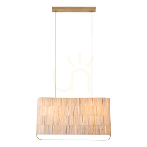 Závěsné svítidlo Malo 2xE27 Max. 40 W, olejovaný dub / průhledný PVC kabel / vícebarevný stínidlo z tapety, 56 cm small 2