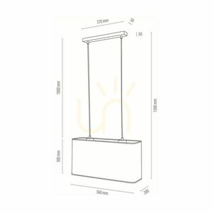 Závěsné svítidlo Malo 2xE27 Max. 40 W, olejovaný dub / průhledný PVC kabel / vícebarevný stínidlo z tapety, 56 cm small 3