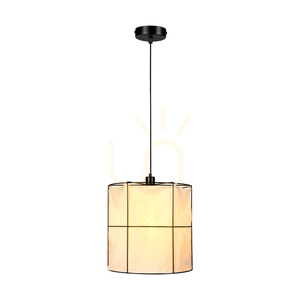 Závěsné svítidlo Marinero, 1xE27, Max. 15W LED, černý kov / černý opletený kabel / černý kovový stínidlo s bílým lnem, Ø 40 cm small 1