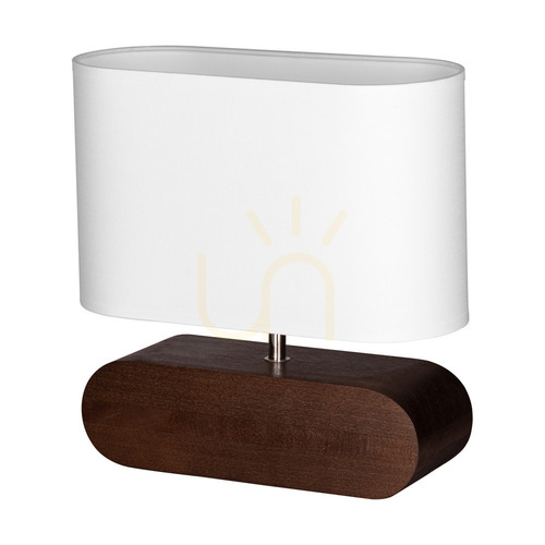 Kontrola Stolní lampa Marinna, 1xE27, Max. 25 W, bukové a ořechové dřevo / průhledný PVC kabel / bílý stínidlo, 30 cm