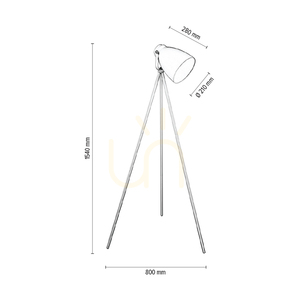 Stojací lampa Marla, 1xE27, Max. 60 W, bílý kov / bílý PVC kabel, Ø 80 cm small 2