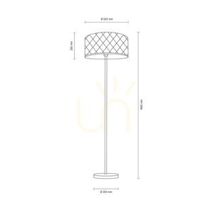 Stojací lampa Maxima, 1xE27, Max. 60 W, chromovaný kov / průhledný PVC kabel / černý stínidlo, Ø 50 cm small 4