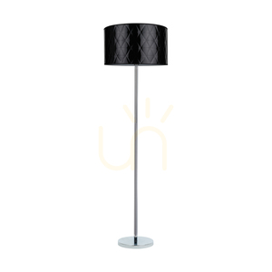 Stojací lampa Maxima, 1xE27, Max. 60 W, chromovaný kov / průhledný PVC kabel / černý stínidlo, Ø 50 cm small 0