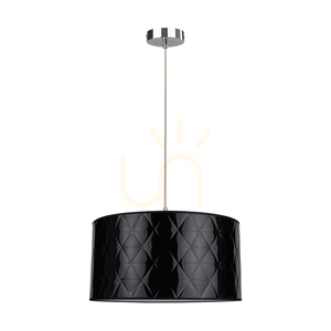 Závěsné svítidlo Maxima, 1xE27, Max. 60 W, chromovaný kov / průhledný PVC kabel / černý stínidlo, Ø 50 cm small 0