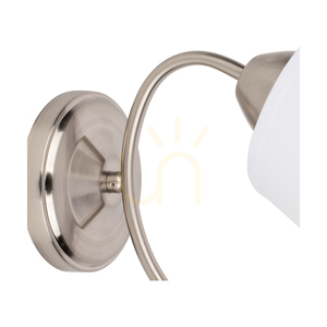 Nástěnné svítidlo Mette Wall, 1xE27, max.. 40 W, saténově matný kov/bílý stínidlo, 30 cm small 2