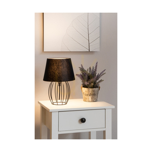 Stolní lampa Merano, 1xE27, Max. 25 W, černý kov / černý PVC kabel / černý stínidlo, Ø 20 cm small 2