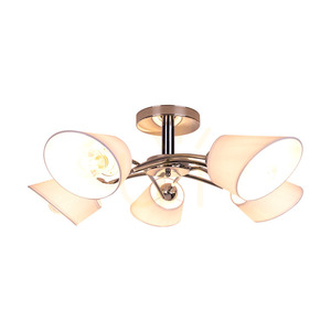 Stropní svítidlo Mette, 5xE27, Max. 40 W, chromovaný kov/bílá, stínidlo Ø 70 cm small 1
