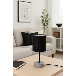 Stolní lampa Mila, 1xE27, Max. 25 W, šedý beton / černý kov / černý PVC kabel / černý stínidlo Ø 13 cm small 2