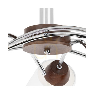 Stropní svítidlo Mette Wood, 5xE27, Max. 40 W, bukové a ořechové dřevo / chromovaný kov / bílý stínidlo, Ø 70 cm small 2