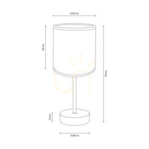Stolní lampa Mila, 1xE27, Max. 25 W, šedý beton / černý kov / černý PVC kabel / bílé stínidlo, Ø 13 cm small 3