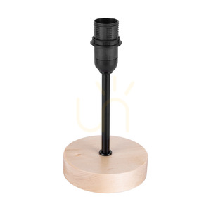Stolní lampa Mila Wood, 1xE14, Max. 25 W, bříza/černý kov/černý PVC kabel/stříbrný stínidlo, Ø 14 cm small 1