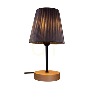 Stolní lampa Mila Wood, 1xE14, Max. 25 W, bříza/černý kov/černý PVC kabel/stříbrný stínidlo, Ø 14 cm small 2