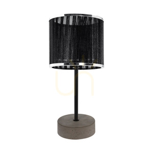 Stolní lampa Mila, 1xE14 max.. 25 W, šedý beton / černý kov / černý PVC kabel / černý a chromový stínidlo, Ø 14 cm small 0