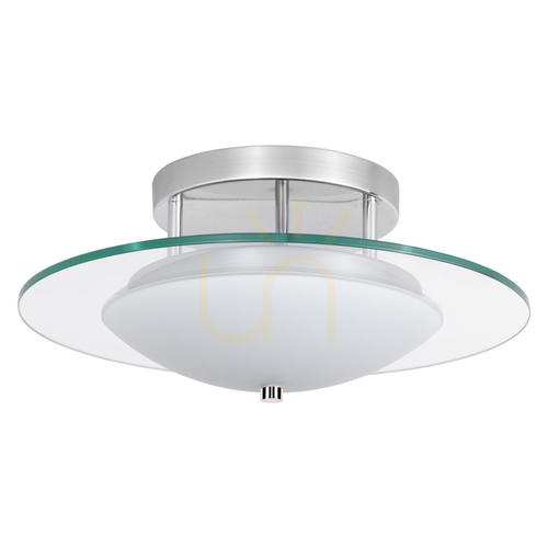 Kontrola Stropní svítidlo Minnesota, 1xLED, 3000 K, 22 W, chromovaný kov / bílé průhledné sklo, Ø 45 cm
