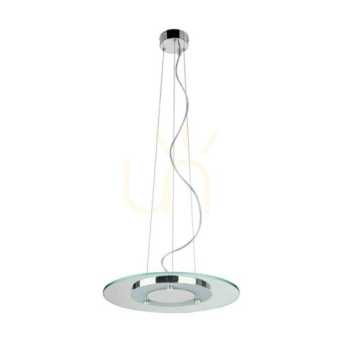 Kontrola Závěsné svítidlo Minnesota, včetně 1 ks LED žárovky 3000 K, 22 W, chromovaný kov / bílé průhledné sklo, Ø 45 cm