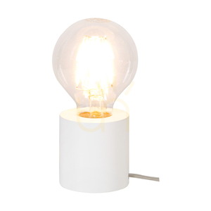 Stolní lampa Minnie, 1xE27, Max. 25 W, bílé bukové dřevo, průhledný PVC kabel, Ø 8 cm small 1